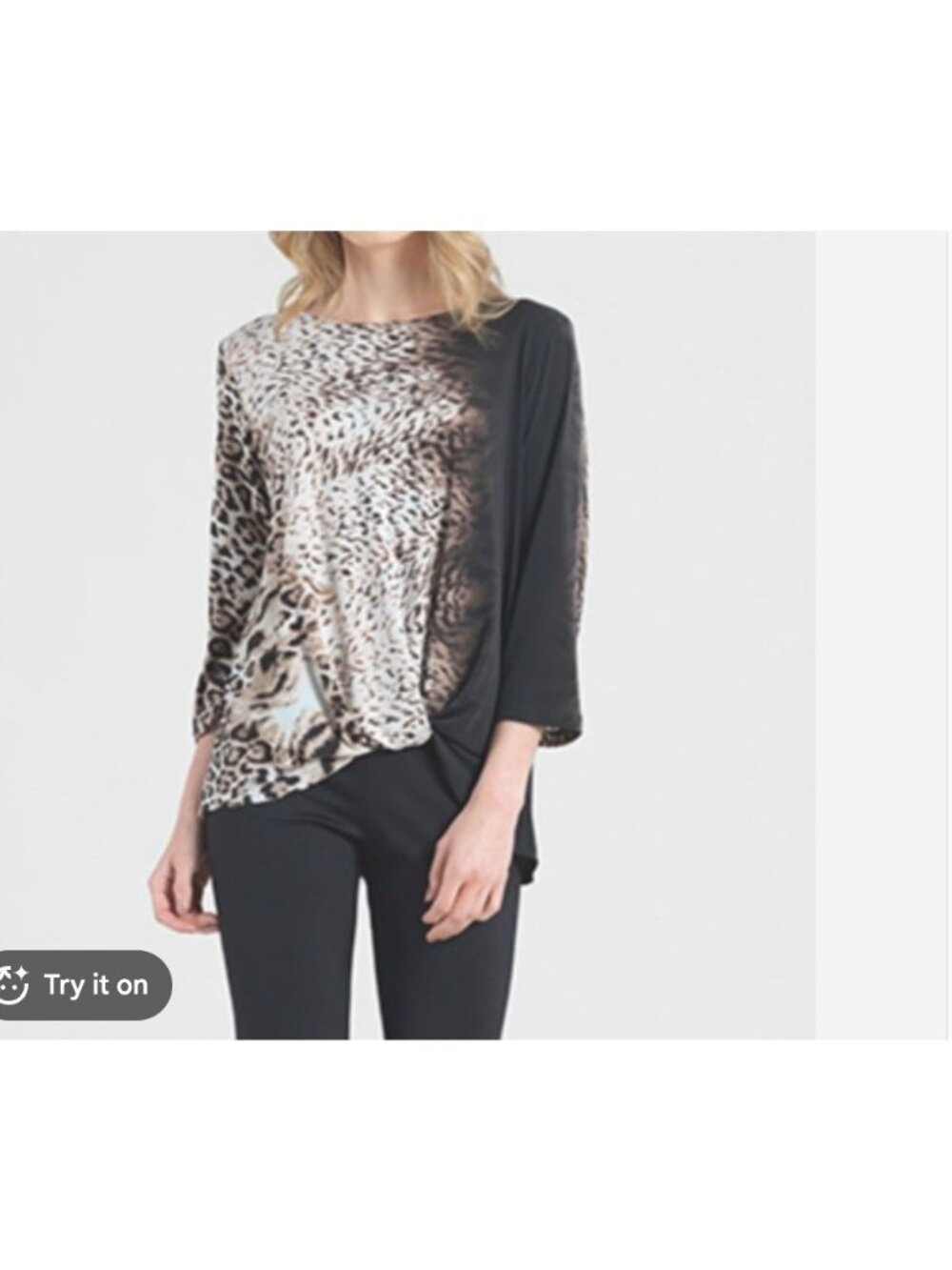 clara sun woo cheetah ombre twist top